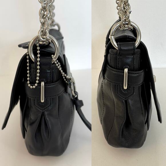 Coach Chelsea Convertible Crossbody Shoulder Bag Turnlock Flap Black F17825 - Picture 9 of 16